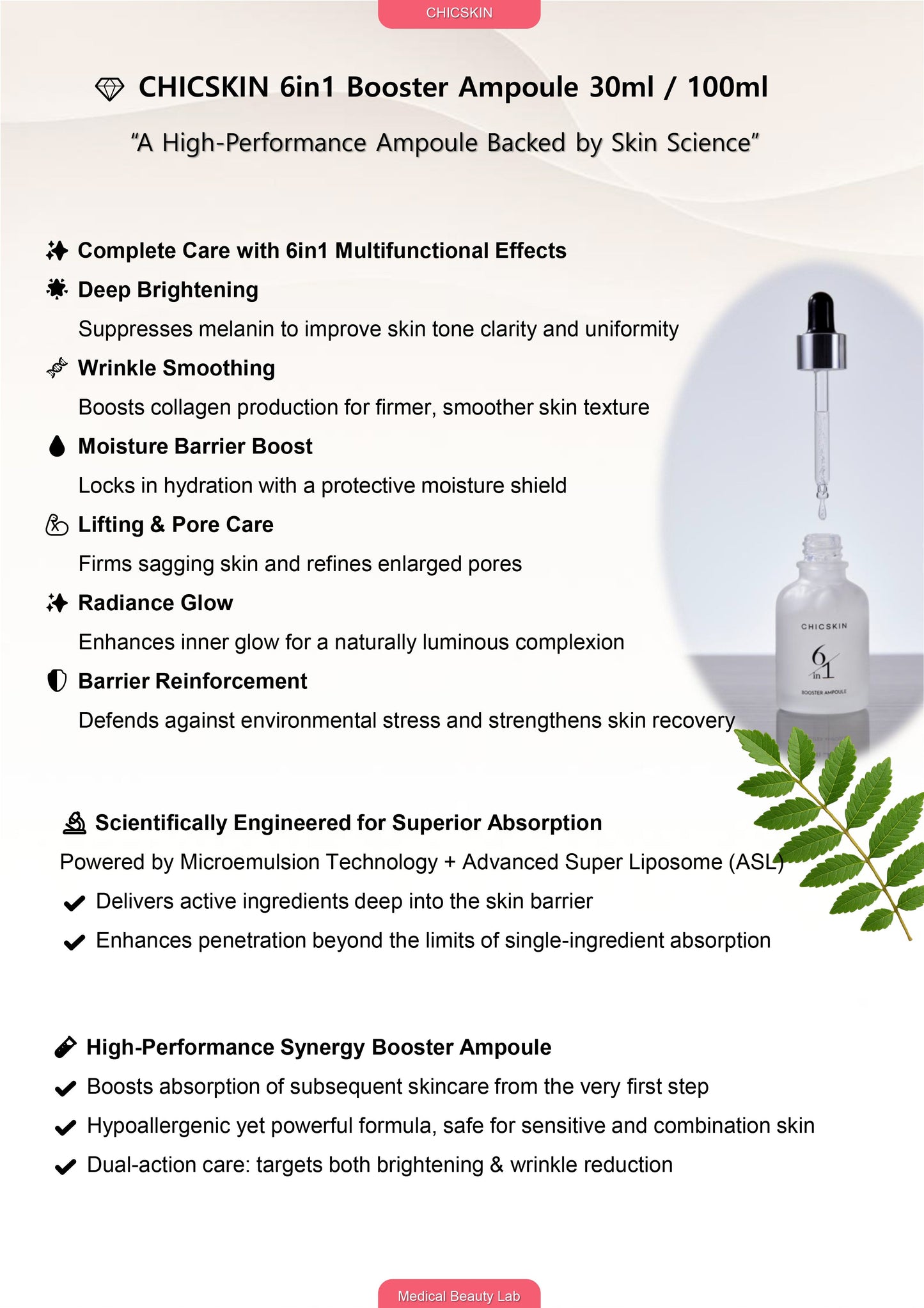 CHICSKIN 6in1 Booster Ampoule 30ml